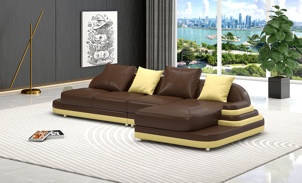 Lillian Mini Modern Leather Sectional