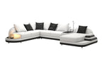 Lillian Modern Leather Sectional with Console