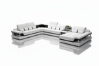 Bewley Modern Leather Sectional - corner section with reflection