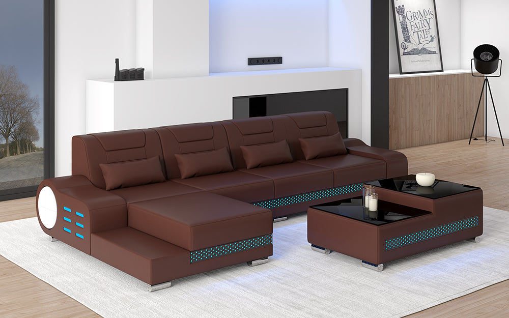 Elliot Mini Modern Leather Sectional