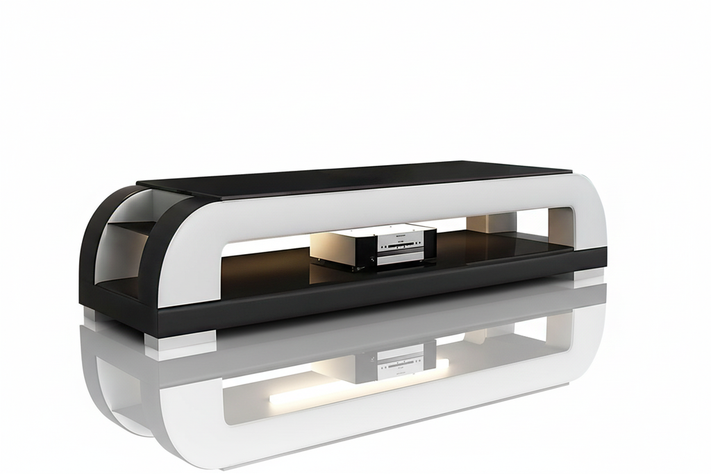 Dictict TV Stand cream black reflection