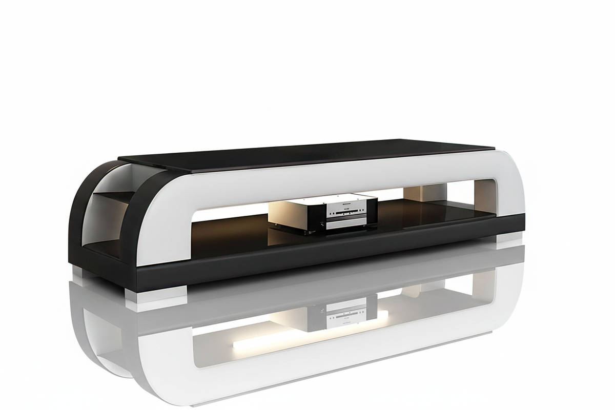 Dictict TV Stand cream black reflection