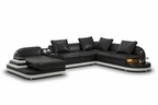 Lillian Modern Leather Sectional with Console