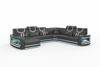 Luca Modern U Shape Sectional with LED Light - 侧面视角