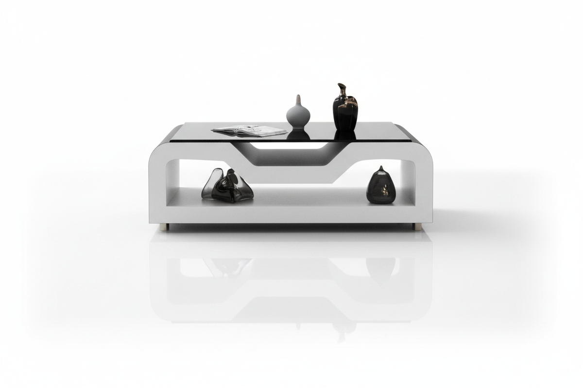 Omont Coffee Table - Studio Front View with Reflection