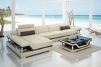 Taliya Small Modern Leather Sectional - Modern Beach House