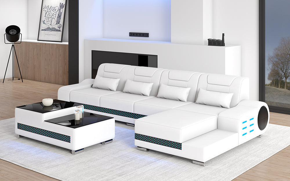 Elliot Mini Modern Leather Sectional