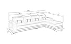 Ronan Modern Sectional with LED, Layout. Jubilee Furniture