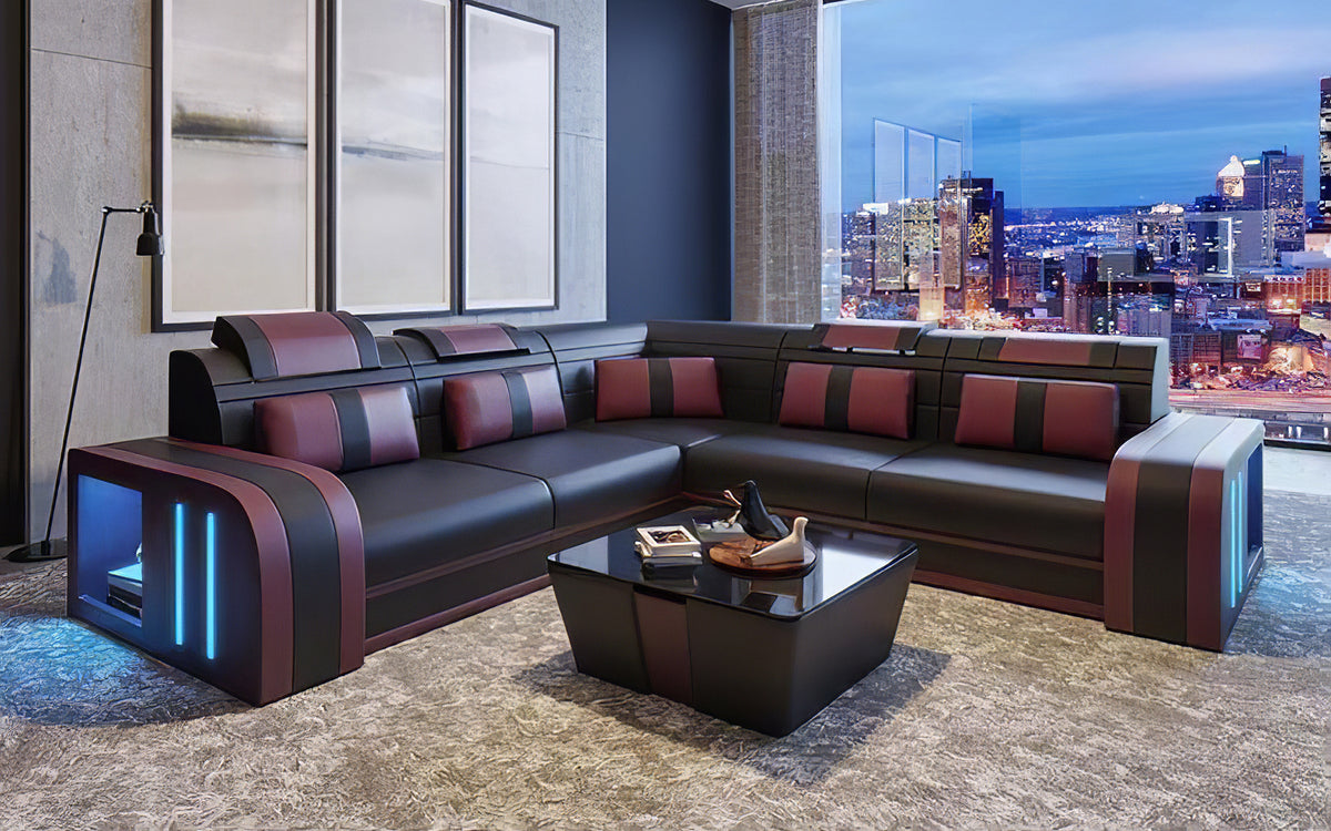 Ralutic Leather Corner Sectional with Side Storage