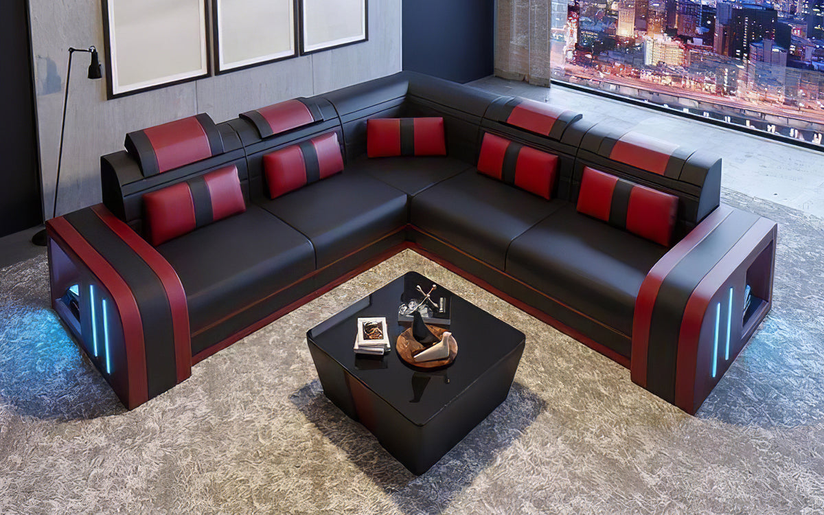 Ralutic Leather Corner Sectional with Side Storage